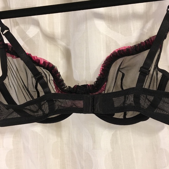 $12/2+ VS Net Ruffle Demi Bra Black Pink - Picture 8 of 8